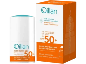 Zdjęcie produktu OILLAN SUN Ochronny roll-on przeciwsłoneczny do twarzy i ciała z filtrem SPF50 do skóry wrażliwej