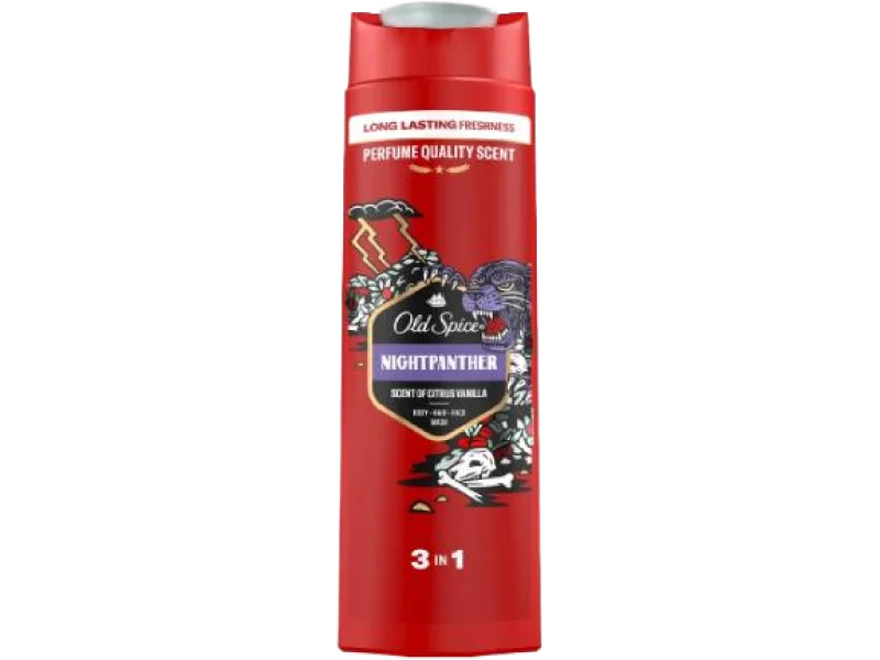 Old Spice Night Panther 3in1 Żel pod prysznic i szampon dla mężczyzn, żel
