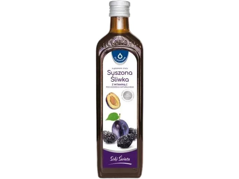 Oleofarm Sok z suszonych śliwek z naturalną witaminą C, płyn, 18 mg