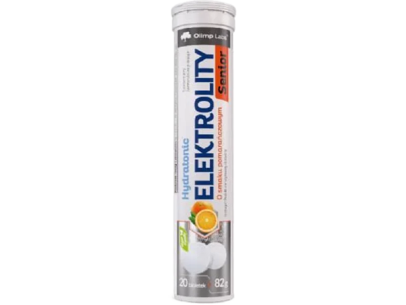 Olimp Hydratonic Elektrolity Senior o smaku pomarańczowym, tabletki musujące