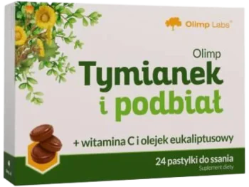 Zdjęcie produktu Olimp Tymianek i Podbiał, pastylki do ssania