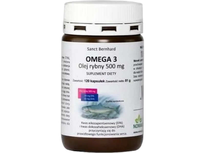 Omega 3 Olej Rybny, kapsułki, 500 mg