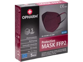 Zdjęcie produktu OPHARM Maska Ochronna FFP2 bordowa