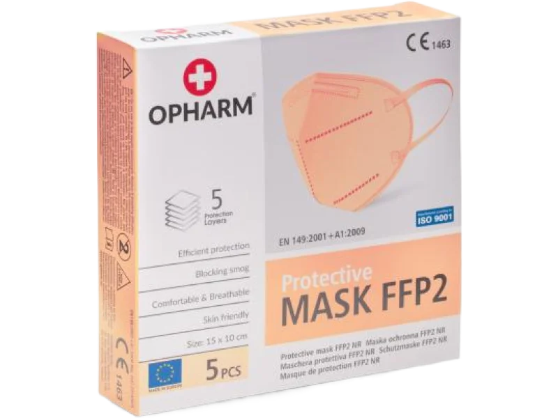 OPHARM Maska Ochronna FFP2 brzoskwiniowa