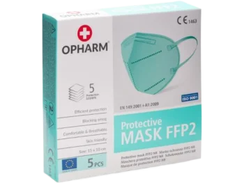 Zdjęcie produktu OPHARM Maska Ochronna FFP2 turkusowa, sprzęt medyczny