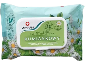 Zdjęcie produktu Opharm Nawilżany papier toaletowy rumiankowy, chusteczki