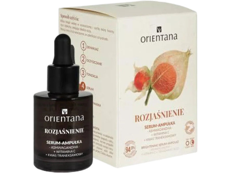 ORIENTANA Rozjaśnienie Serum-ampułka Ashwagandha Witamina C Kwas traneksamowy
