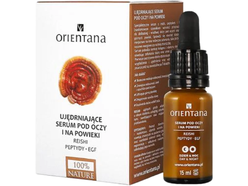 Orientana Ujędrniające serum pod oczy i na powieki Reishi, Peptydy, EGF