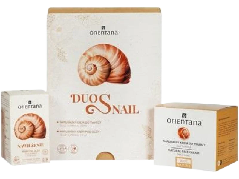 Orientana Zestaw Duo Snail Naturalny krem do twarzy Śluz ślimaka + Nawilżający krem pod oczy Śluz ślimaka Stoechiol