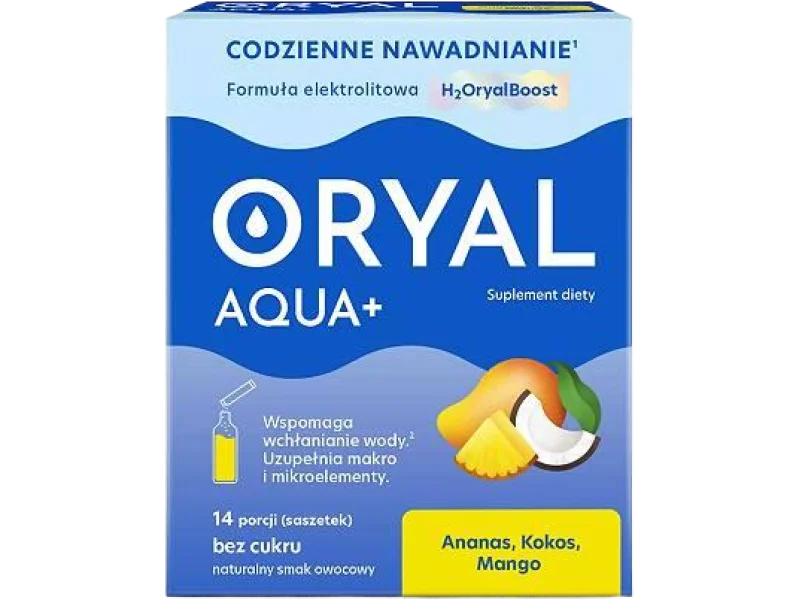 Oryal Aqua Elektrolity o smaku ananas-kokos-mango, saszetki