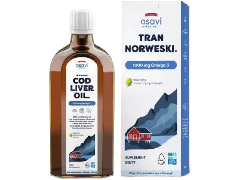 Osavi Tran Norweski 1000 mg Omega 3 aromat cytryna-mięta, płyn, 1000 mg