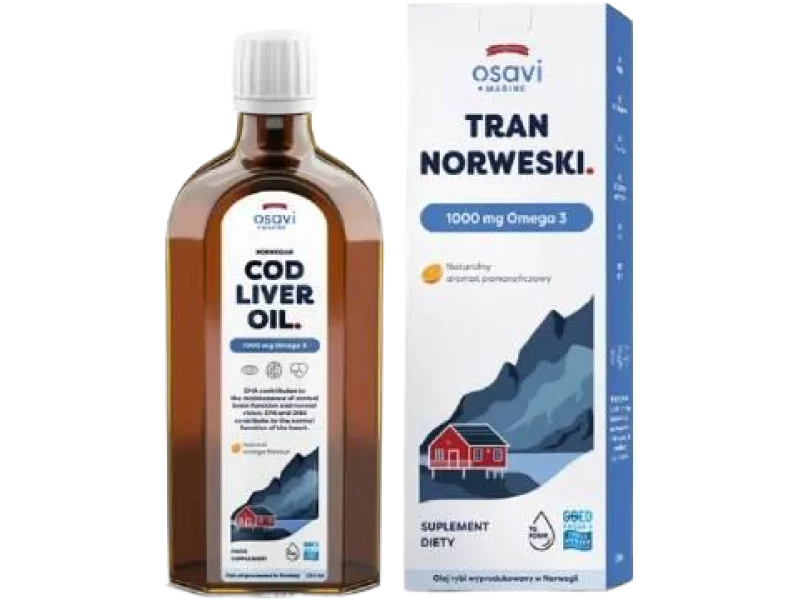 Osavi Tran Norweski 1000 mg Omega 3 aromat pomarańczowy, płyn, 1000 mg