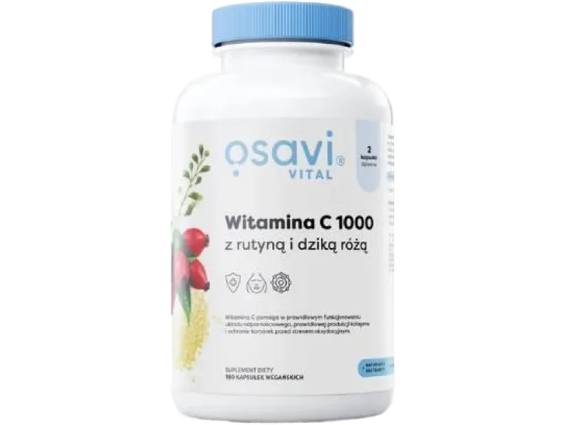 Osavi Witamina C 1000 z rutyną i dziką różą, kapsułki, 1000 mg