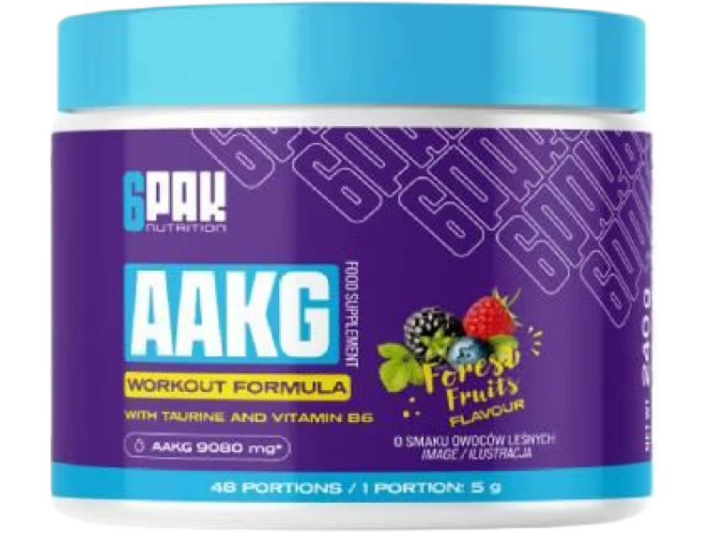 6PAK Nutrition AAKG smak owoce leśne, proszek