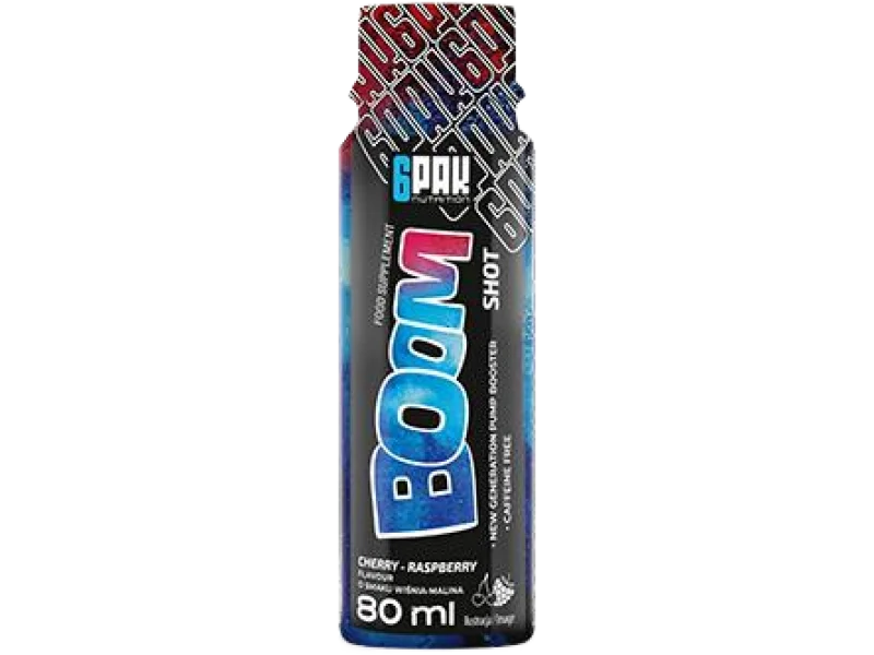 6Pak Nutrition Boom Shot malina-wiśnia, płyn