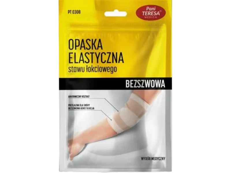 PANI TERESA Opaska Elastyczna Stawu Łokciowego, Bezszwowa Czarna