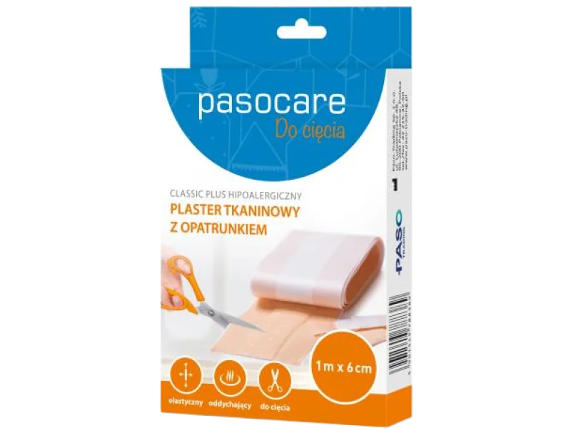 PASOCARE Classic Plus Plaster tkaninowy z opatrunkiem