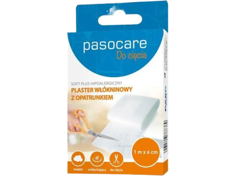 PASOCARE SOFT PLUS Plaster włókninowy z opatrunkiem