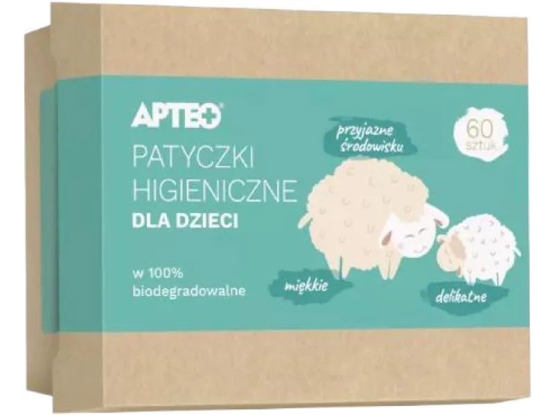 Patyczki higieniczne dla dzieci APTEO CARE, bawełniane