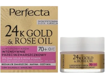Zdjęcie produktu PERFECTA 24K Gold & Rose Oil luksusowy krem przeciwzmarszczkowy 70+