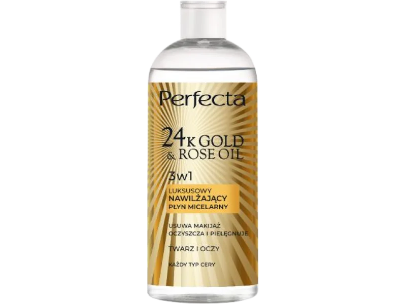 PERFECTA 24K Gold & Rose Oil Luksusowy nawilżający płyn micelarny