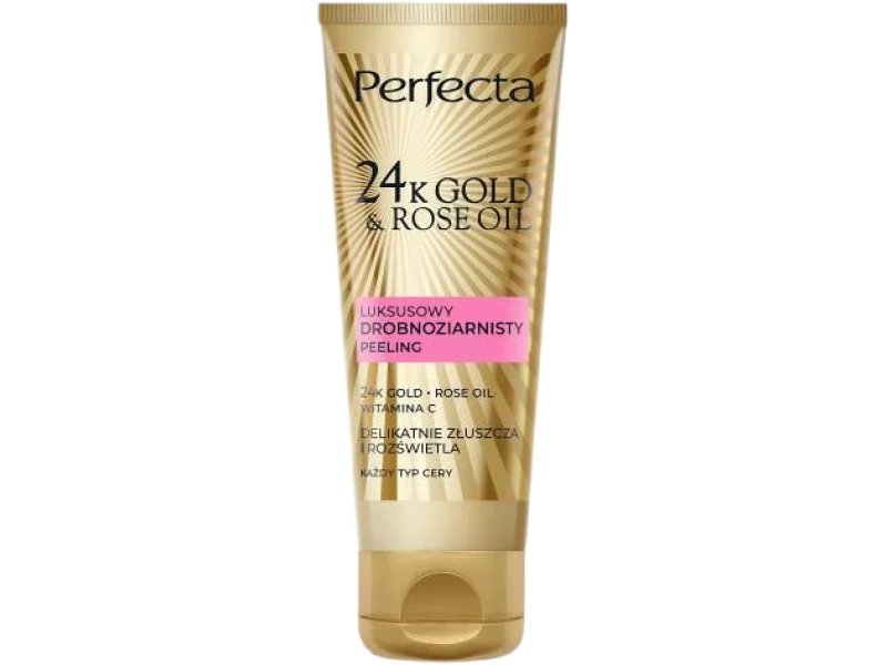 PERFECTA 24K Gold & Rose Oil Luksusowy peeling drobnoziarnisty do twarzy