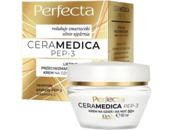 Zdjęcie produktu PERFECTA Ceramedica PEP-3 Liftingujący przeciwzmarszczkowy krem na dzień i na noc 50+
