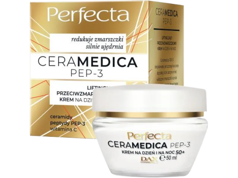 PERFECTA Ceramedica PEP-3 Liftingujący przeciwzmarszczkowy krem na dzień i na noc 50+