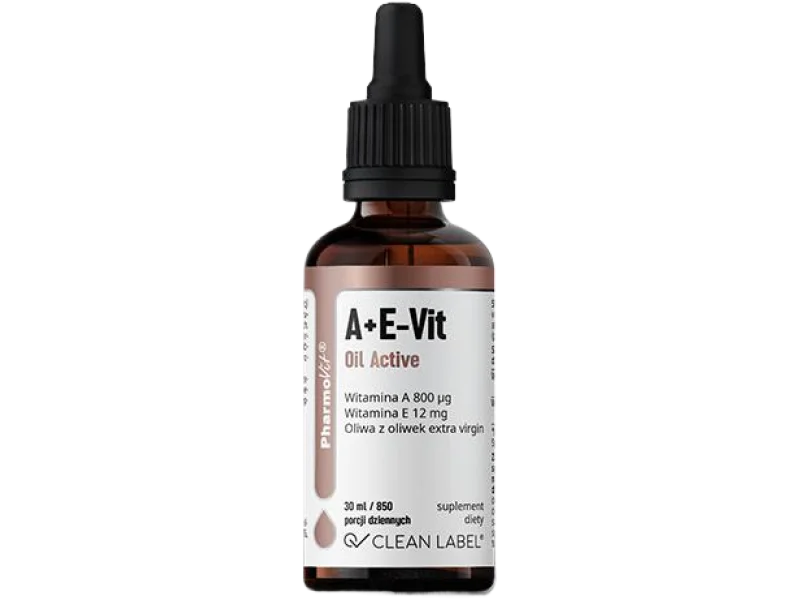 PHARMOVIT Clean Label A+E-Vit Oil Active, olej, 800 µg + 12 mg