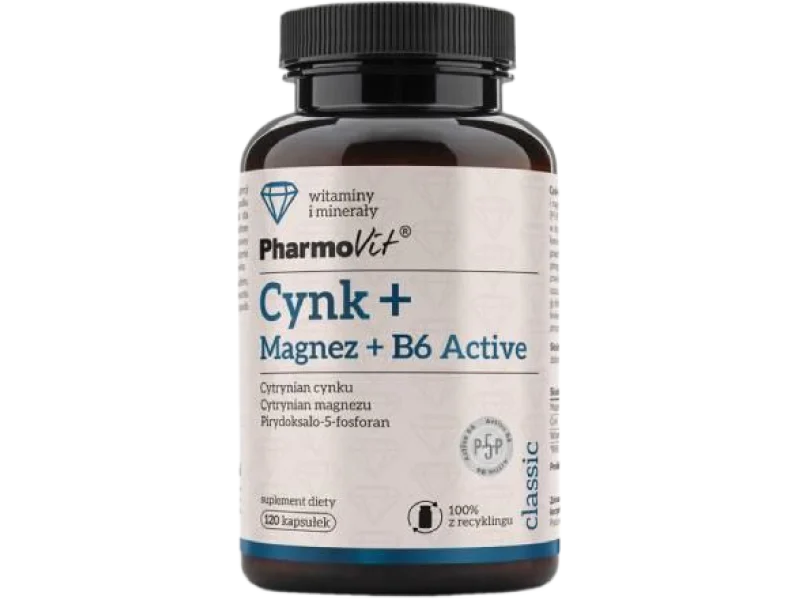 PHARMOVIT Cynk+Magnez+B6 Active, kapsułki