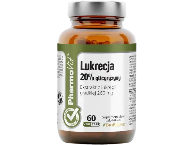 PHARMOVIT Lukrecja 20% Glicyryzyny, kapsułki, 52 mg