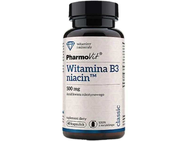 PHARMOVIT Witamina B3 niacin, kapsułki, 500 mg