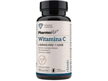 Zdjęcie produktu PHARMOVIT Witamina C z dzikiej róży + Cynk, kapsułki, 700 mg + 10 mg