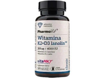 PHARMOVIT Witamina K2 + D3 lanolin, kapsułki, 200 µg + 4000 IU