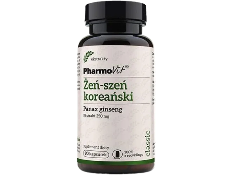 PHARMOVIT® Żeń-szeń koreański Ekstrakt 250mg, kapsułki, 250 mg