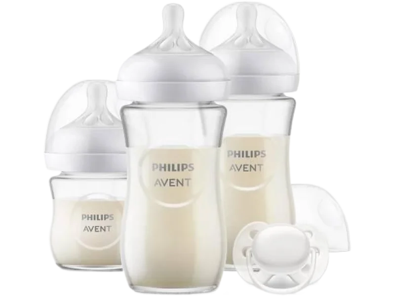 Philips Avent Zestaw Natural Response Szklane butelki do karmienia noworodków + smoczek, sprzęt medyczny