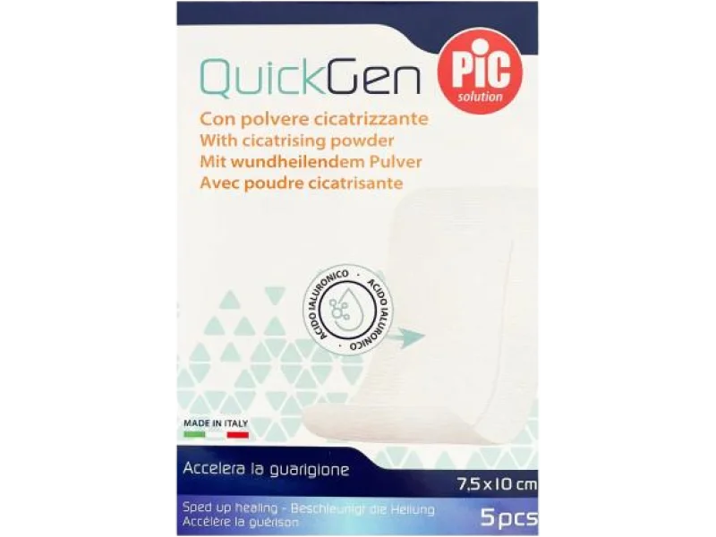 PIC QuickGen Plaster z gazą nasączaną kwasem hialuronowym, 0,2%