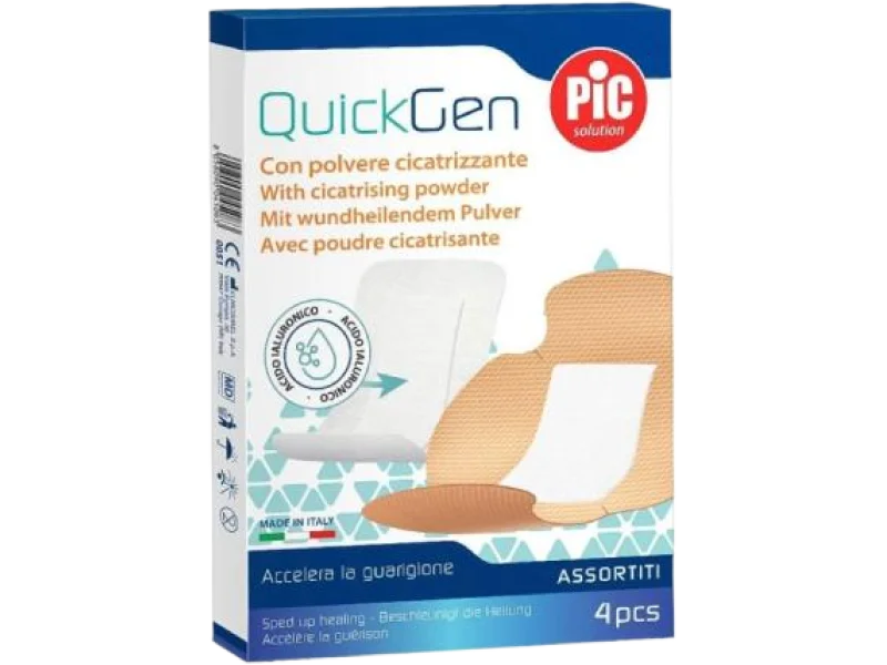 PIC QuickGen Plaster z gazą nasączaną kwasem hialuronowym mix, plastry, 0,2%