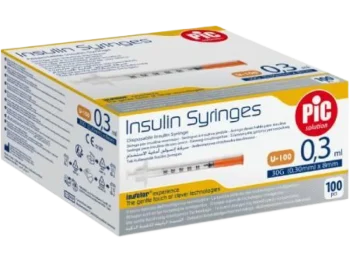 Zdjęcie produktu PIC solution Insulin Syringes 31G (0,25mm) x 8mm jednorazowa strzykawka insulinowa