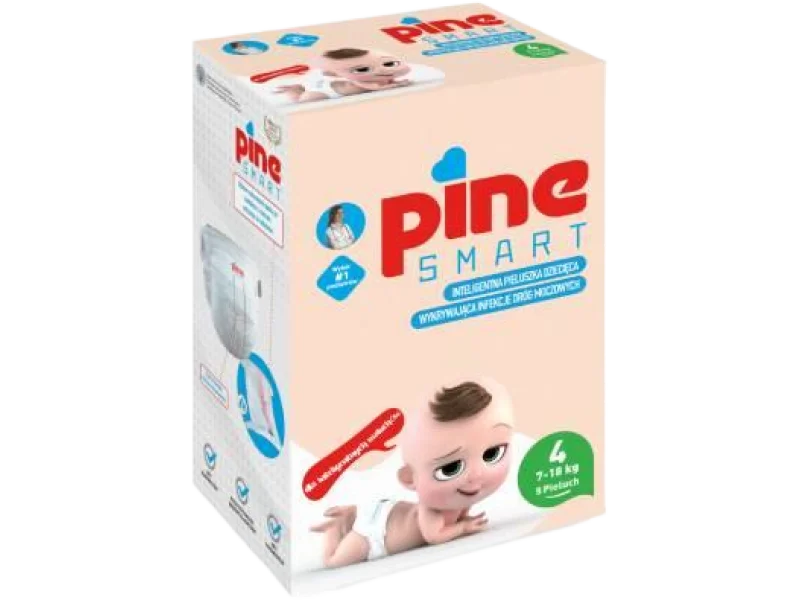 Pine Smart Pieluchy umożliwiające wykrycie infekcji dróg moczowych rozmiar 4 maxi 7-18 kg, pieluchomajtki