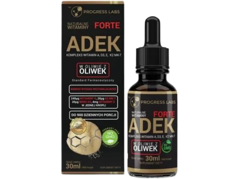 Progress Labs Witamina ADEK Complex A D3 E K2 MK-7, krople