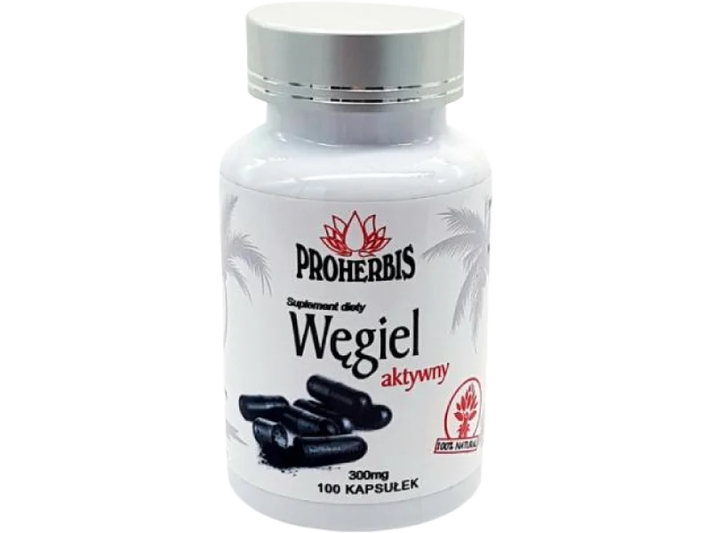 PROHERBIS Węgiel aktywny, kapsułki, 300 mg