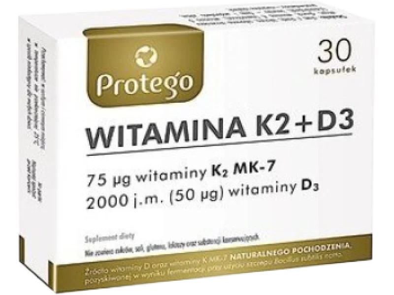 Protego Witamina K2+D3, kapsułki elastyczne, 75 µg + 50 µg