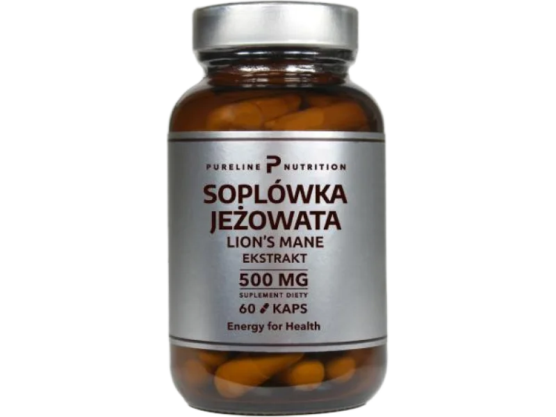 Pureline Nutrition Soplówka jeżowata Ekstrakt, kapsułki, 500 mg