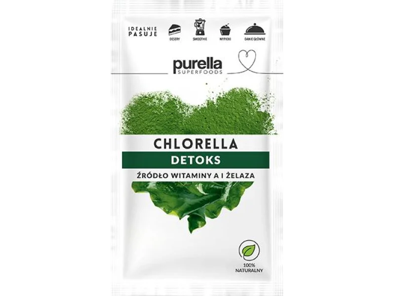 PURELLA Chlorella Detoks Źródło witaminy A i żelaza, proszek