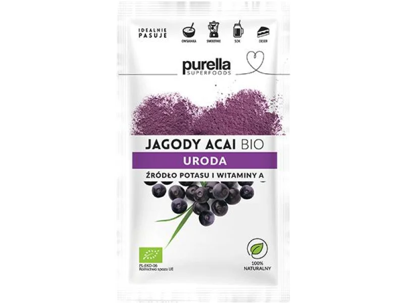PURELLA Jagody Acai BIO. Odchudzanie. Potas + Witamina A, proszek