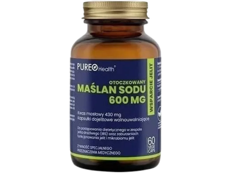 PUREO Health Maślan sodu, kapsułki dojelitowe, 600 mg