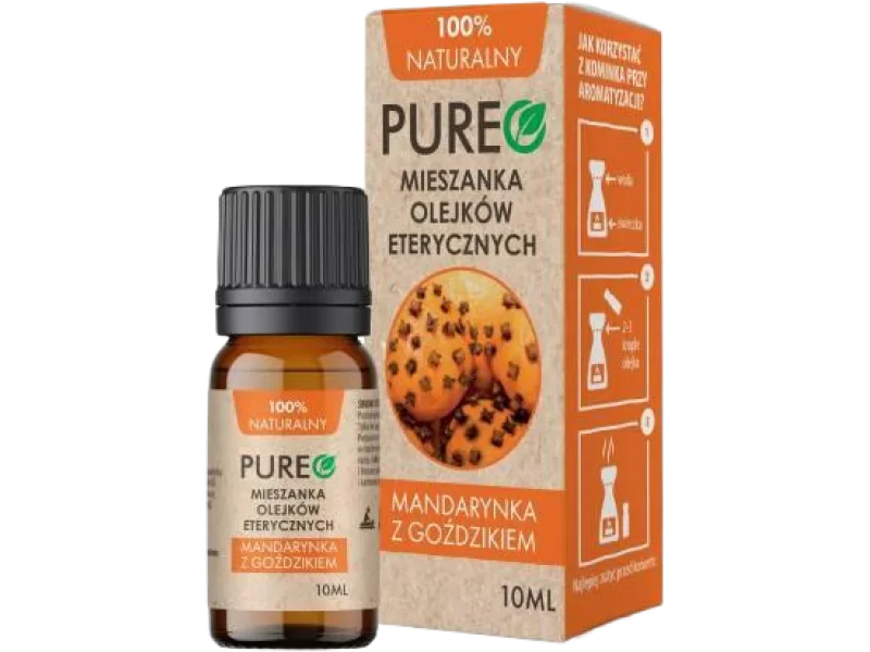Pureo Mieszanka naturalnych olejków eterycznych Mandarynka z goździkiem, olejek