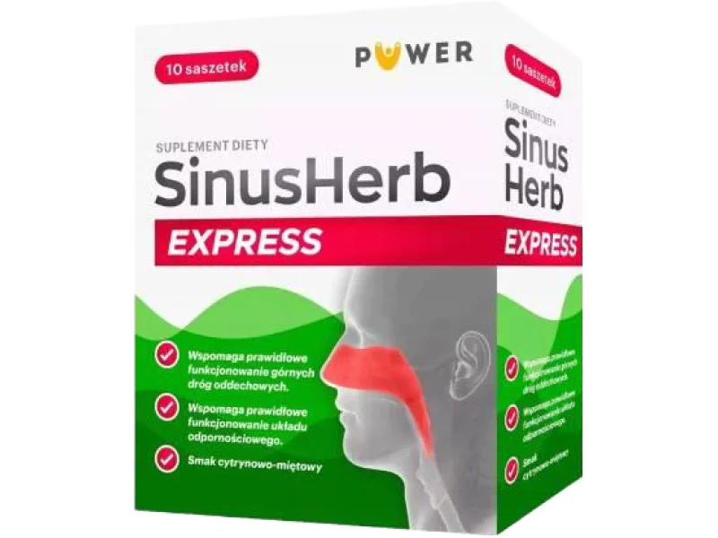 PUWER Sinus Herb Express cytrynowo-miętowy, proszek do sporządzania roztworu doustnego