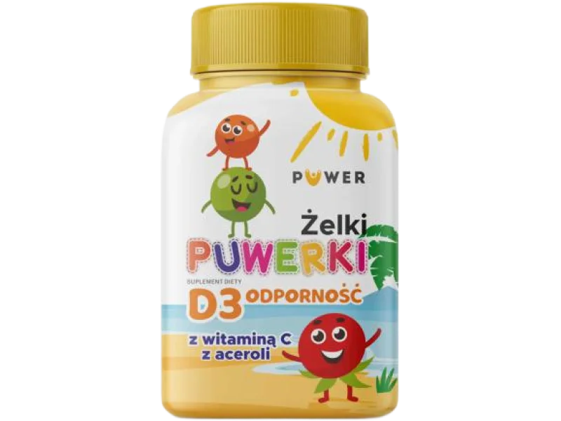 Puwerki D3 Odporność z witaminą C z aceroli, żelki